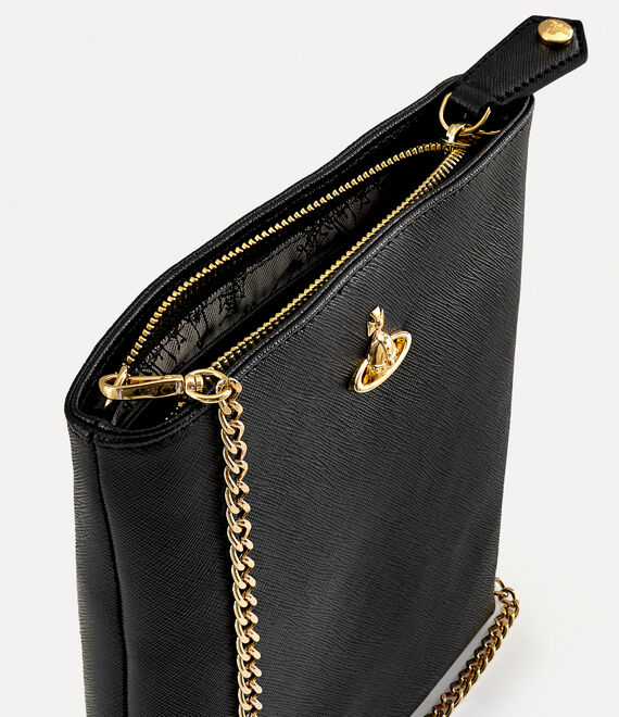 Vivienne Westwood SQUIRE SQUARE CROSSBODY WITH CHAIN in black